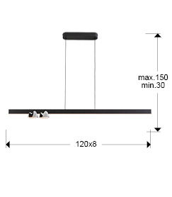 NURIA- LAMP 3L BLACK/CHROME