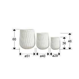 JAZMIN - SET 3 PLANTERS-WHITE