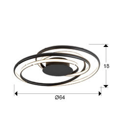 Danza Black Ceiling Lamp D70