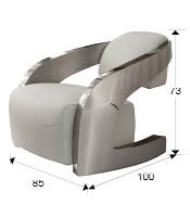 ·AMANDA· ARMCHAIR, STEEL AND WHITE