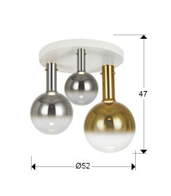 Matices Ceiling Lamp 3L Matt White Smoke Gold