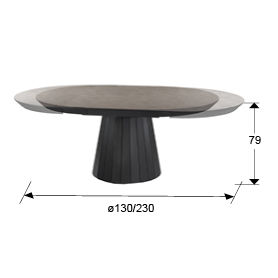 KORIA - DINING TABLE - STONE/BLACK
