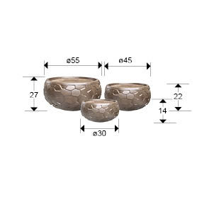 CANELA- SET 3 PLANTERS- BRONZE