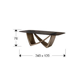 GENESIS - DINING TABLE 240 - BRONZE