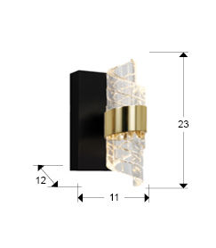 ILIADA - WALL LAMP 1L BLACK-GOLD