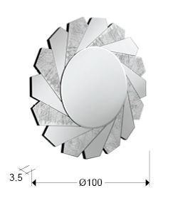 ·FLAVIA· MIRROR Ø100 CM SILVER