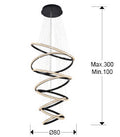 RING - LAMP 8 BLACK RINGS, 3000K DIMMABL