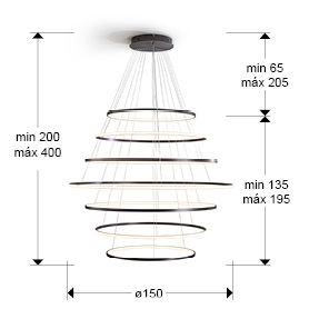 ODESSA - LAMP 7 RINGS D150 - BRONZE
