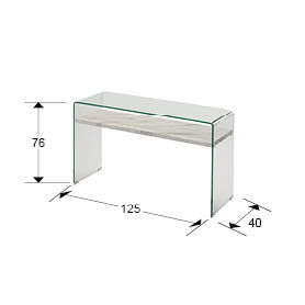 ·SONOMA·CONSOLE TABLE GLASS/WHITE