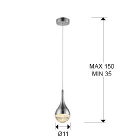 Schuller Elie 773106 1 Light LED Pendant Chrome