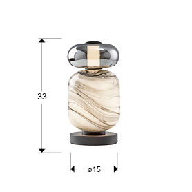 BIANCA -TABLE LAMP 1L- VEINED/SMOKE