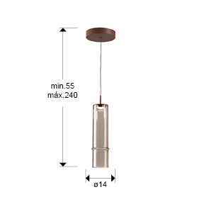 CAÑAS - LAMP 1L- BROWN/BRONZE
