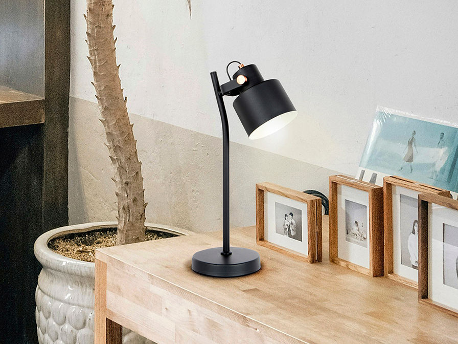 I3 - ERIKA - TABLE LAMP 1L. BLACK-COPPE