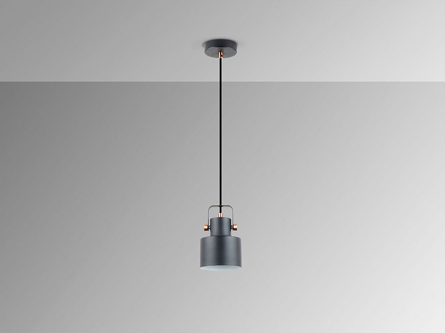 I3 - ERIKA - LAMP 1L. BLACK-COPPER