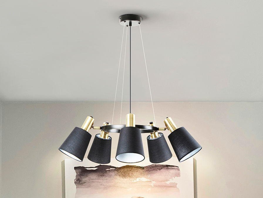 I3 - GISELA - LAMP 5L BLACK-BRASS