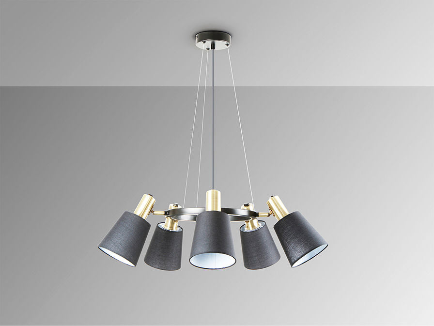 I3 - GISELA - LAMP 5L BLACK-BRASS