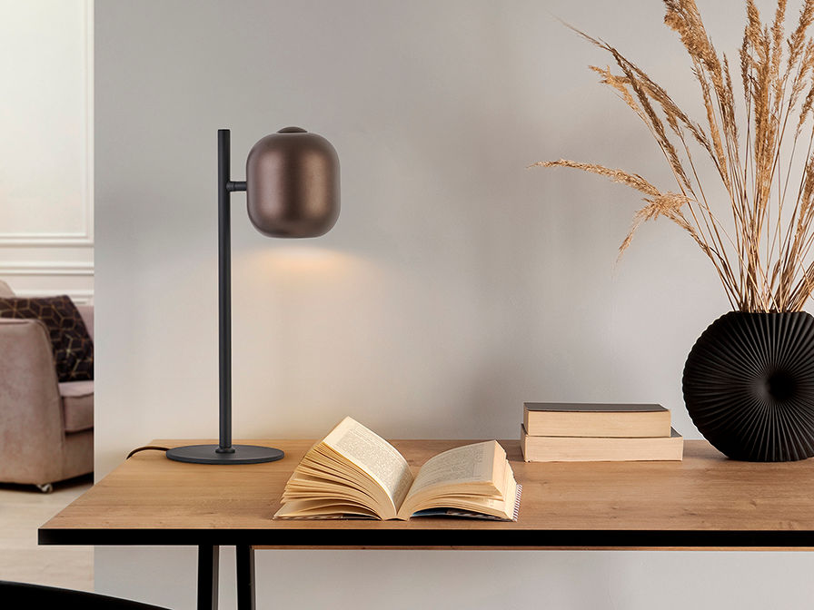 Nimes Table Lamp 1L Black-Brown