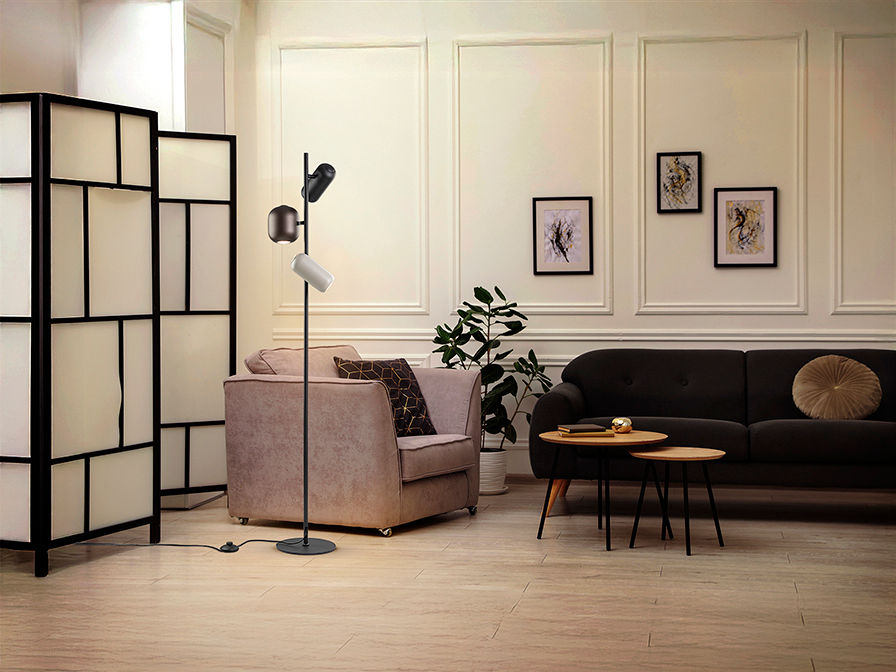 I3 - NIMES - FLOOR LAMP 3L. BLACK-COLOUR