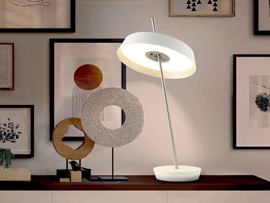 ·VERTIGO· Table Lamp, White-Silver