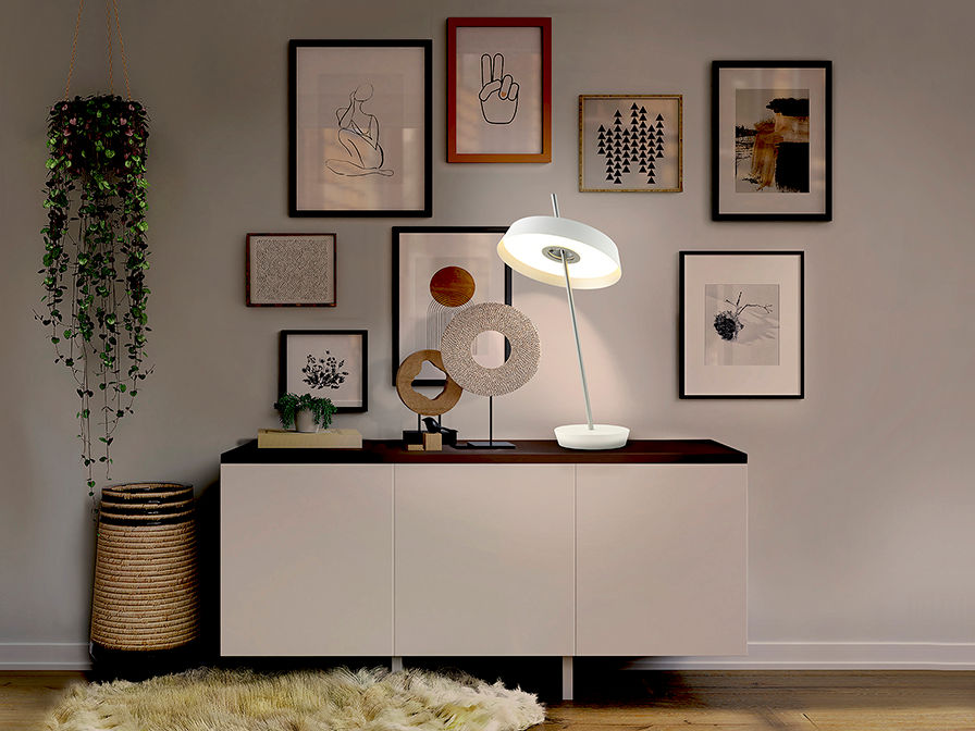 ·VERTIGO· Table Lamp, White-Silver