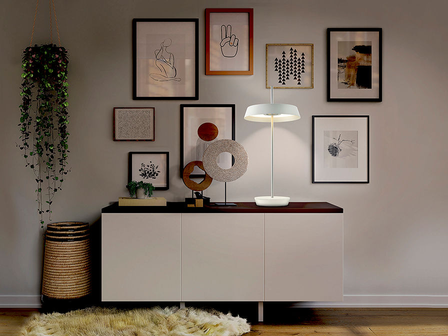 ·VERTIGO· Table Lamp, White-Silver