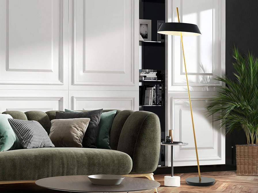 ·VERTIGO· FLOOR LAMP, BLACK-GOLD