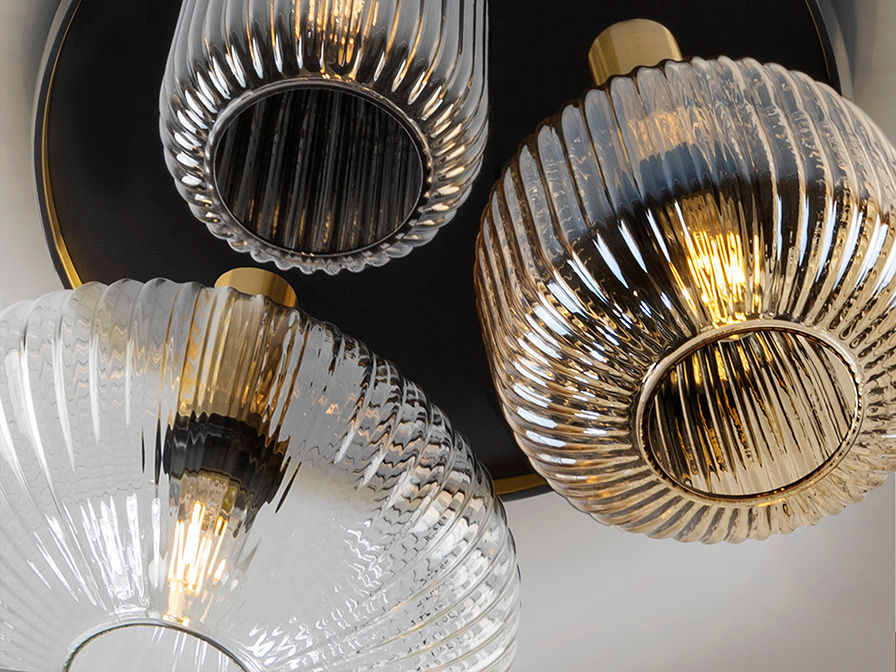 ·NORMA· CEILING LAMP 3L BLACK/BRASS