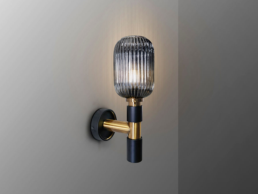 NORMA - WALL LAMP 1L BLACK-BRASS