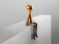 SIT DOWN - FIGURINE - GREY/ORANGE