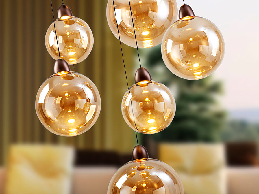 LLUNAS - LAMP 6L - COPPER/AMBER
