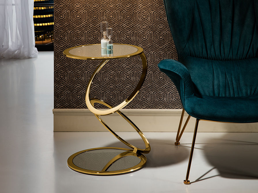 ·AROS· SIDE TABLE, GOLDEN Ø45