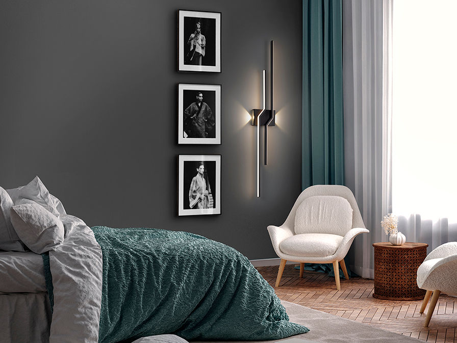 ZIGZAG - BLACK WALL LAMP 4L