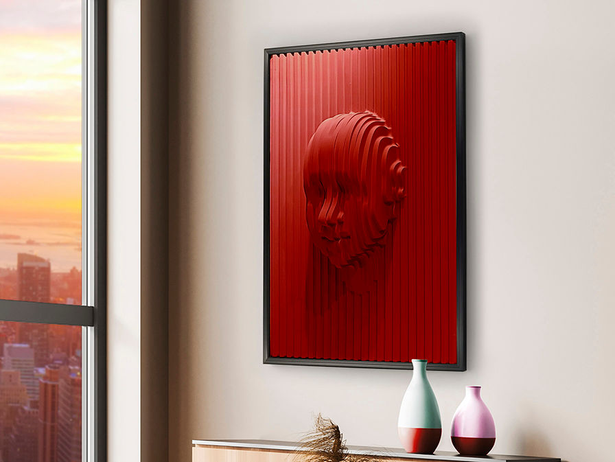 RED FACE - BAS-RELIEF 90x120
