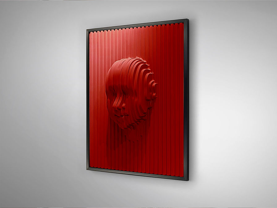 RED FACE - BAS-RELIEF 90x120