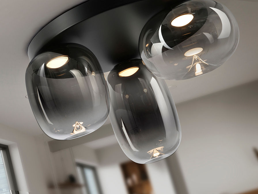 ONICE - CEILING LAMP 3L BLACK-SMOKE