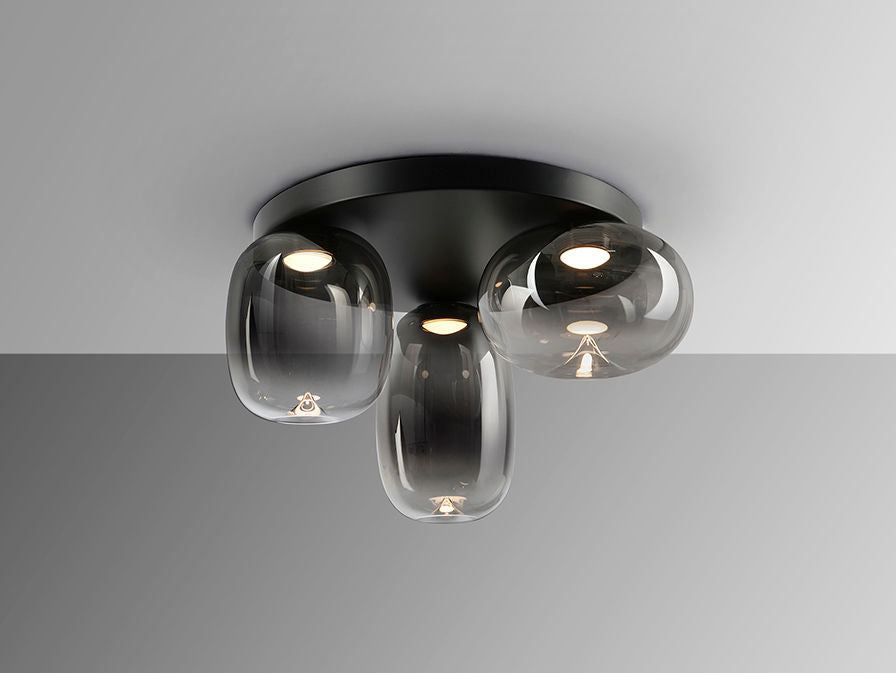 ONICE - CEILING LAMP 3L BLACK-SMOKE