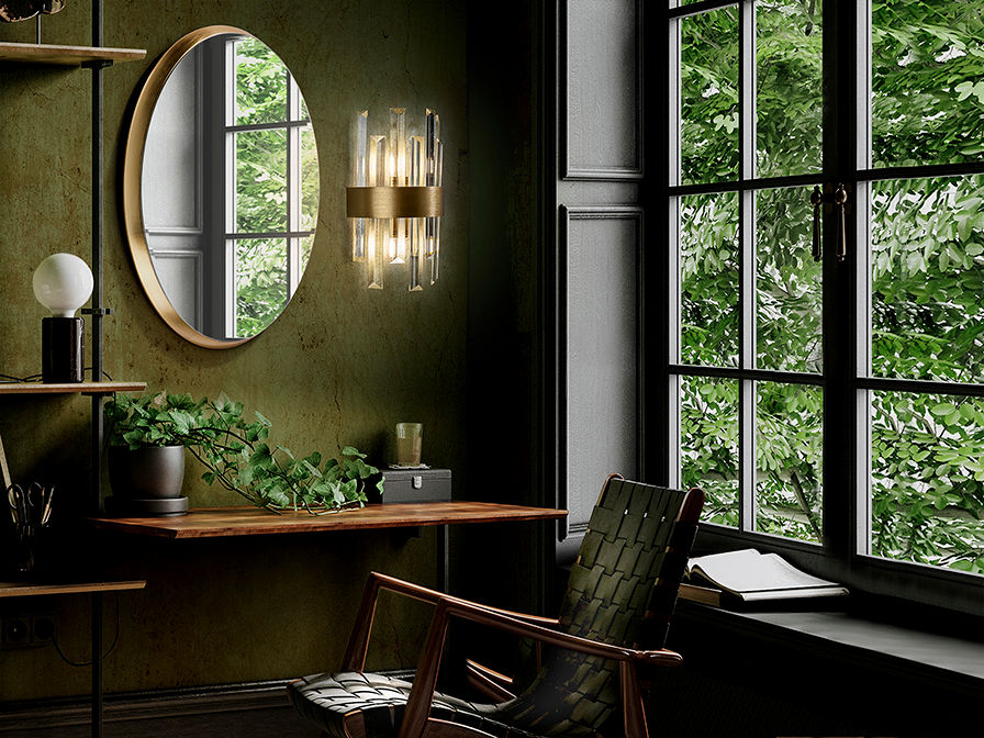 ·GRACE· WALL LAMP, 2L., GOLDEN