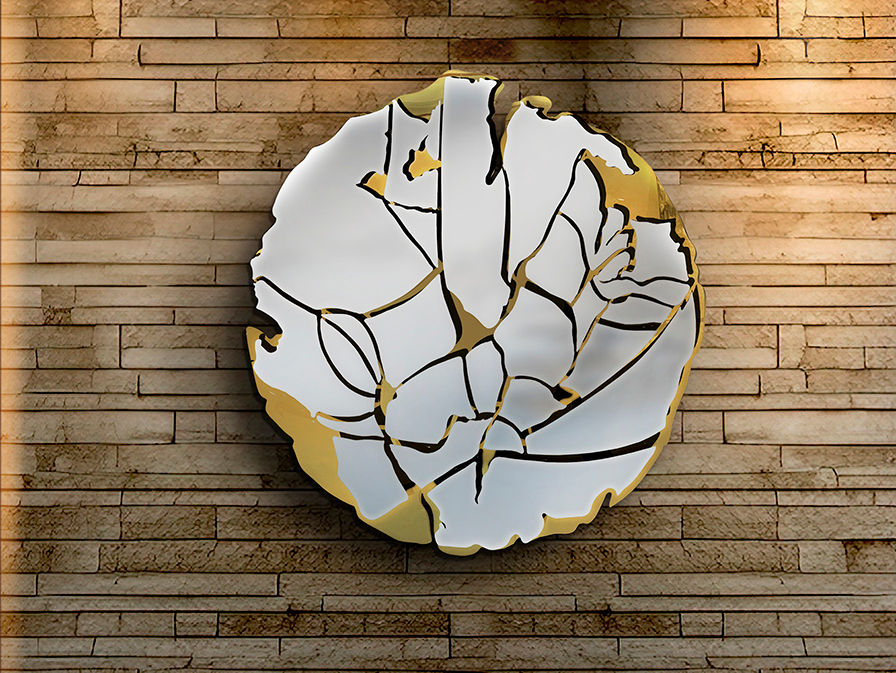 FIORELLA - WALL SCULPTURE - GOLD/CHROME