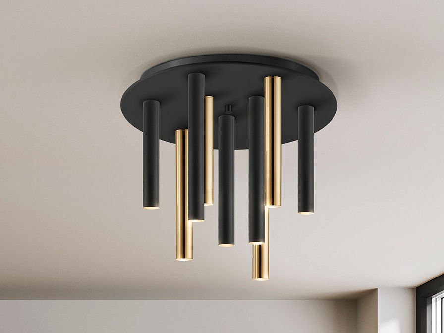 ·VARAS· CEILING LAMP GOLD/BLACK 9L