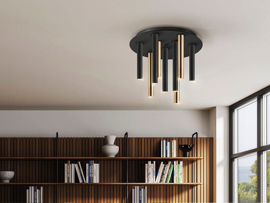 ·VARAS· CEILING LAMP GOLD/BLACK 9L