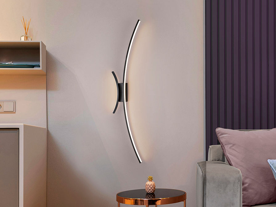 Curves - Black Wall Lamp 2L