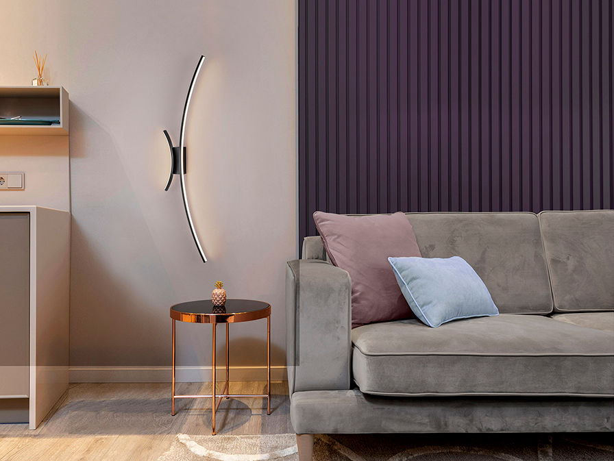 Curves - Black Wall Lamp 2L