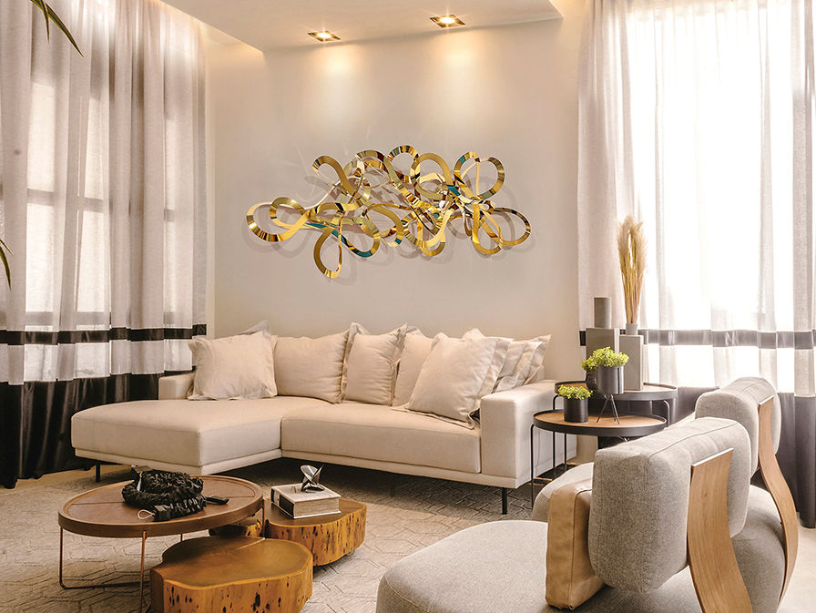 MEDUSA - WALL SCULPTURE - GOLDEN STEEL