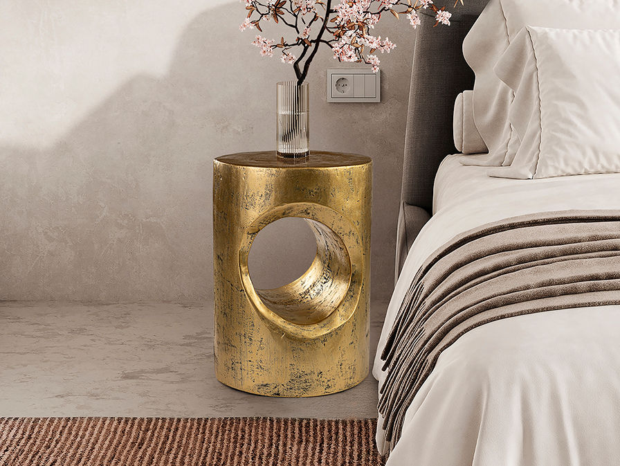 Hole - Golden Side Table