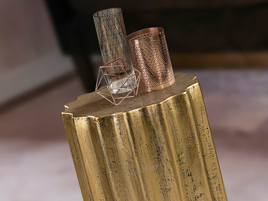 Estriada Golden Side Table