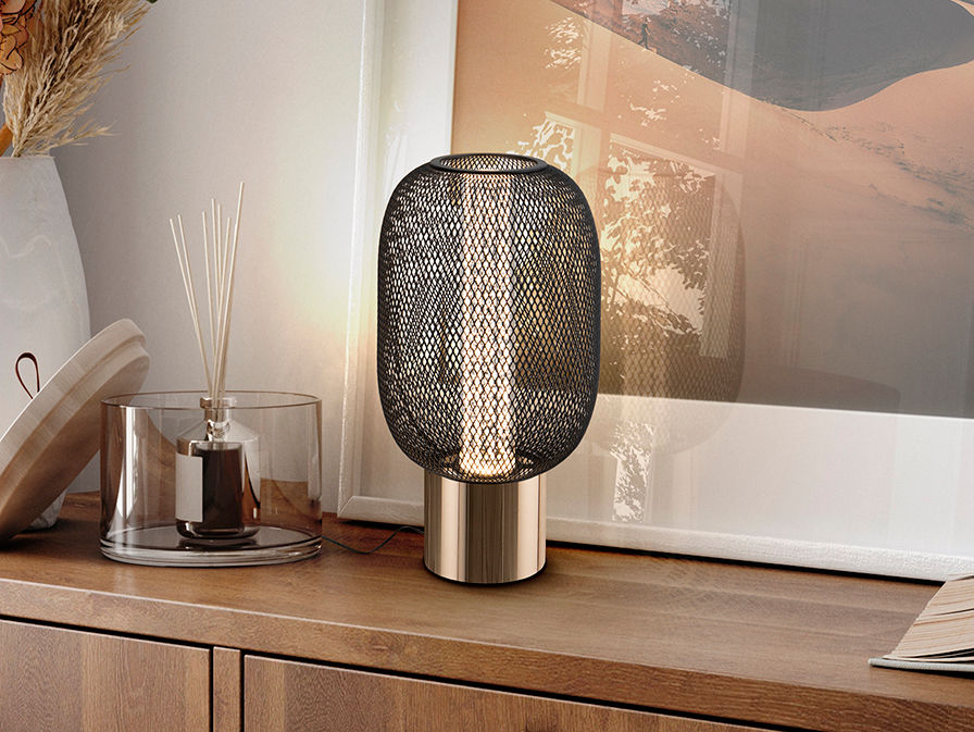 ·MICRON· TABLE LAMP, 1L., GOLD/BLACK
