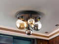 Dark Ceiling Lamp 5 Lights Black-Brass 439244