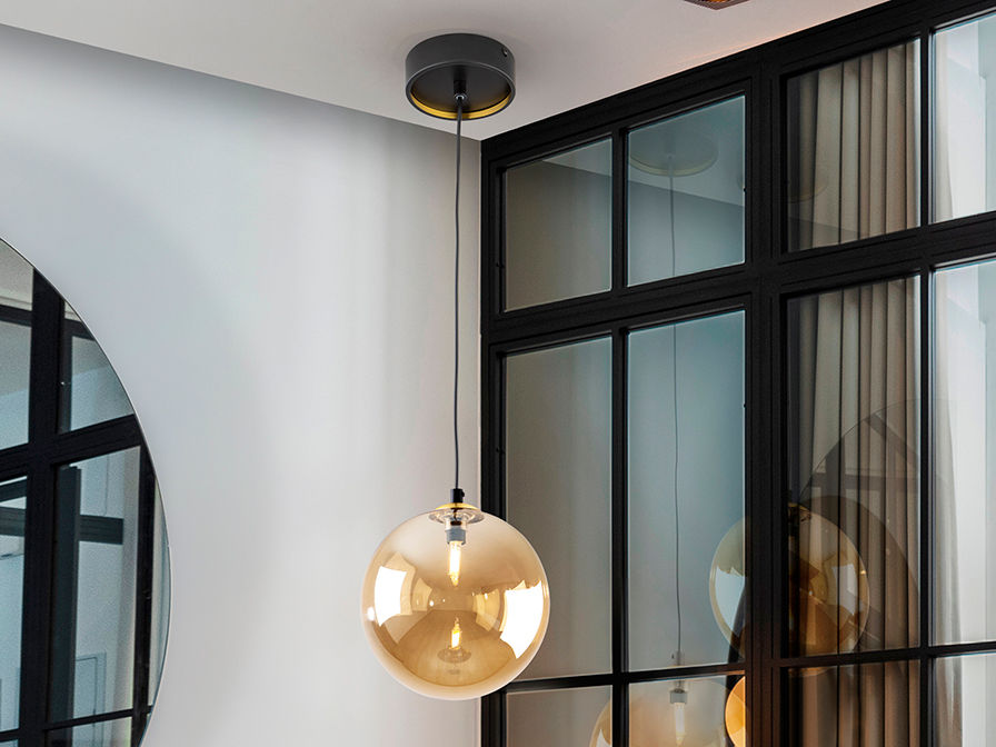 ·DARK· LAMP 1L 20D, BLACK-BRASS