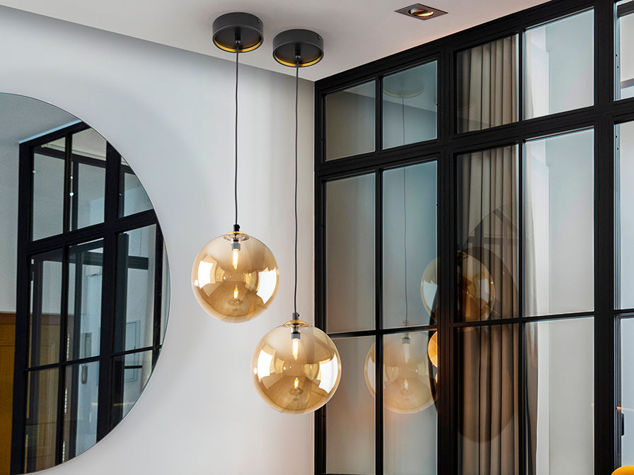 ·DARK· LAMP 1L 20D, BLACK-BRASS