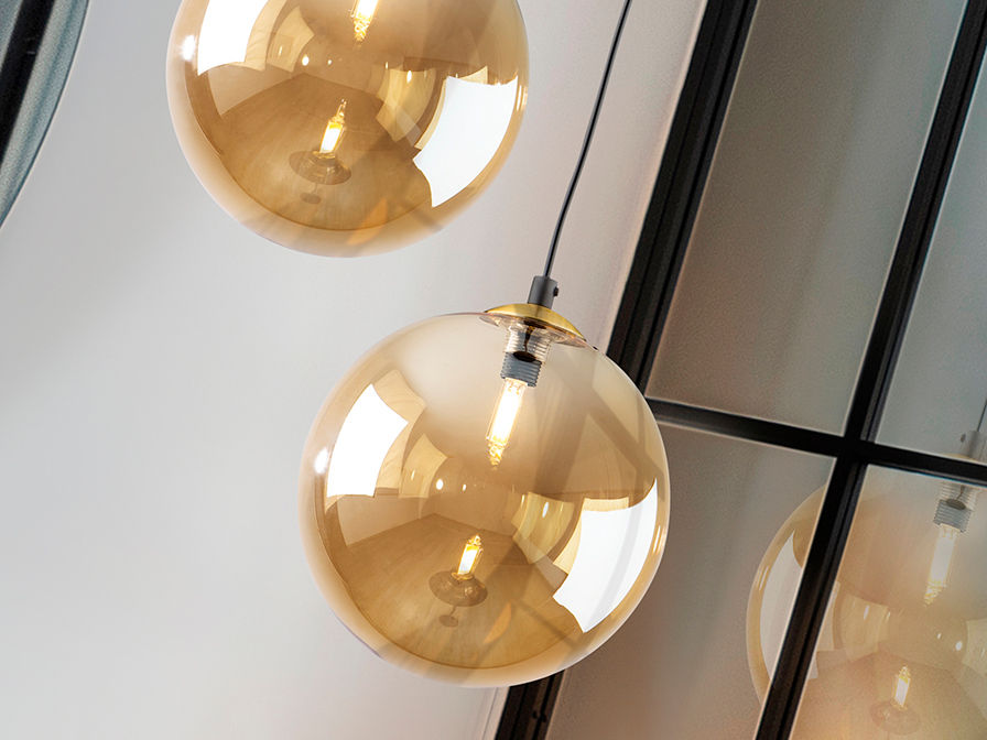 ·DARK· LAMP 1L 20D, BLACK-BRASS